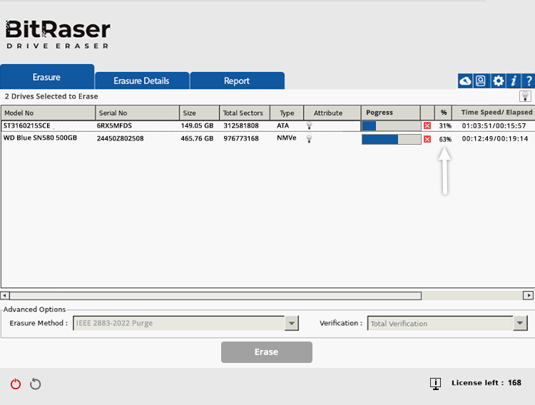 Löschen von HDD und SSD mit IEEE 2883 Purge